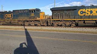 lets take a like a CSX L231 amp a Loaded Grain Train with Horn Salutes [upl. by Eenhpad]