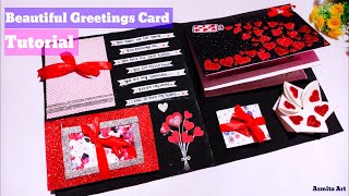 Handmade greeting card tutorial  scrapbook idea for lover [upl. by Vern]