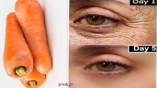 Rub carrot remedy in 5 mins for 5 days get clear skin Remove wrinkles under eyes naturally forever [upl. by Aimas]