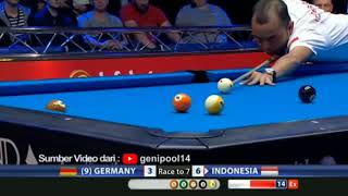 BUKTI INDONESIA PEMAIN BILLIARD NO 1 DUNIA WALAUPUN DI KUNCI PEMAIN JERMAN [upl. by Nylidnam610]