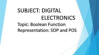 D13 Minterm and Maxterm SOP and POS [upl. by Oibaf]