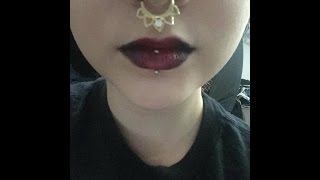 Vertical labret piercing with braces [upl. by Eon]