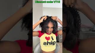 Kinky curly invisible half wig install tutorial for natural looking [upl. by Skelton]