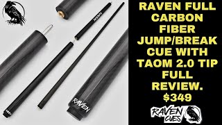 Carbon BreakJump Cue by Raven Cues with Taom 20 tip full review RAVENCUE arsbilliards [upl. by Eillas531]