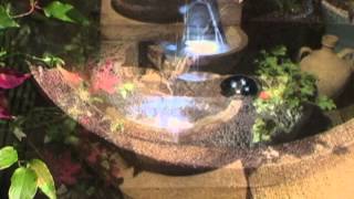 Kendal Three Tier Cascade Water Feature with Halogen Lights [upl. by Anneliese]