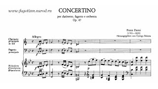 Franz Ignaz Danzi Concertino for Clarinet and Bassoon in Bb Major Op 47P 227 18XX [upl. by Natye]