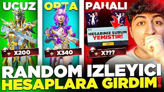 UCUZ ORTA PAHALI RANDOM İZLEYİCİ HESAPLARINA GİRDİM  SÜRÜM ATILAN HESAP ÇIKTI 😲   PUBG Mobile [upl. by Nemsaj953]