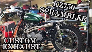 KZ750 Scrambler build Custom Exhaust [upl. by Corsiglia268]