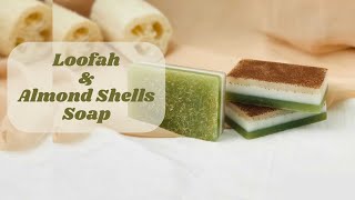 Loofah and Grounded Almond Shells Soap  Exfoliating Melt and Pour Soap Recipe [upl. by Jana]