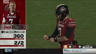 South Carolina QB Spencer Rattler vs Clemson defense [upl. by Cerell]