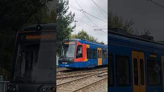 Supertram Tram Train 203 Passing Park Square Triangle [upl. by Axela177]