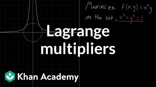 Lagrange multipliers using tangency to solve constrained optimization [upl. by Prinz]