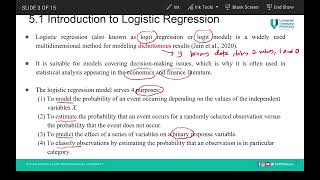 BSD4643 Econometrics  Chapter 5 subtopic 51  Introduction of Logistic Regression [upl. by Netsua]