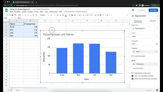 Einfaches Balken und Säulendiagramm in Google Sheets erstellen [upl. by Amsa928]