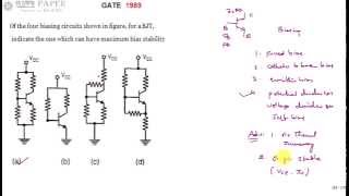 GATE 1989 ECE BJT biasing circuit with maximum bias stability [upl. by Adalard]