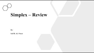 Simplex  Review and Special Case شرح [upl. by Halyak239]