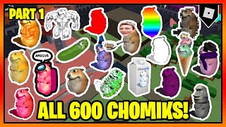 How to get ALL 500 BADGES  CHOMIKS in FIND THE CHOMIKS Part 1  Roblox [upl. by Tabbatha]