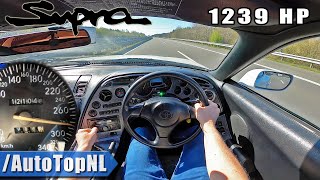 1239HP Toyota Supra HUGE TURBO on AUTOBAHN NO SPEED LIMIT by AutoTopNL [upl. by Iormina]