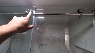 Frameless Sliding Shower Door Brushed Nickel Stainless Steel Finish Designed for smooth door closi [upl. by Cirala]