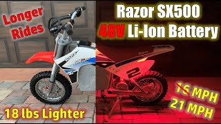 Faster Razor SX500  Upgrade to 48 Volts with Stock Motor [upl. by Issy]