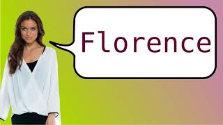 How to say Florence in French [upl. by Eidson]