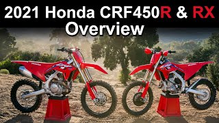 2021 Honda CRF450R amp CRF450RX  Model Update Overview [upl. by Keith513]