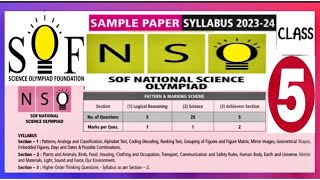 NSO Class 5  Sample Paper 202425  SOF NSO Grade 5 Sample Paper  Solution and Explanation  NSO [upl. by Katti]