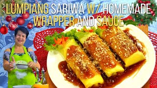 LUMPIANG SARIWA with HOMEMADE WRAPPER AND SAUCE [upl. by Enneiluj]