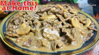 Ang Sarap❗Easy Creamy Beef Mushroom Recipe💯👌How to Make Creamy Beef with Mushrooms Step by Step [upl. by Nordine]