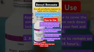 Benzyl benzoate lotion Uses  Side effect scabies scabiestreatment licetreatment mbbs health [upl. by Yatnod]