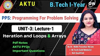 PPS I Lecture I Unit3 I Programming For ProblemSolvingIBy Dr Nidhi Parashar Gateway ClassesI AKTU [upl. by Anileda]