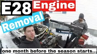 E28 Engine removal [upl. by Beilul]