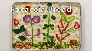 Focaccia bread  Homemade bread  Garden Focaccia [upl. by Goldner]