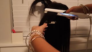 ASMR Hair Straightening Roleplay💆🏻‍♀️ Relaxing hair brushing combing amp bracelets sounds [upl. by Katherine]