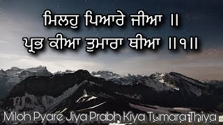 Milho Pyare Jiya Prabh Kiya Tumara Thiya  With Lyrics amp Meaning [upl. by Jamnes]