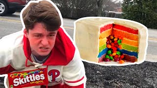 SKITTLES CAKE GONE HORRIBLY WRONG HE GOT SICK [upl. by Fleck]