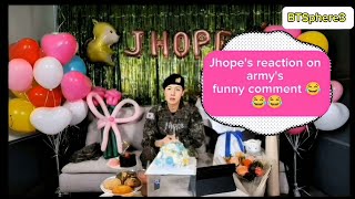 jhope reaction on armys funny comment  jhope military discharge  jhope military live [upl. by Yehudit426]