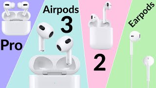 Lesquels choisir  Airpods 3 VS Airpods Pro VS Airpods 2 VS Earpods [upl. by Milly]