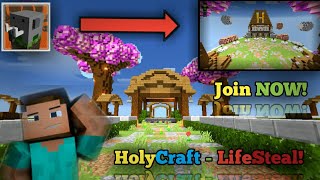 New LifeSteal Server For MCPE 0143  01510  HolyCraft Server😱  Join Now [upl. by Annauj802]