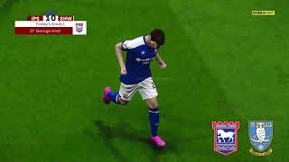 Ipswich Town vs Sheffield Wednesday Highlights  EFL Championship 2324  PES 21 [upl. by Elkraps]