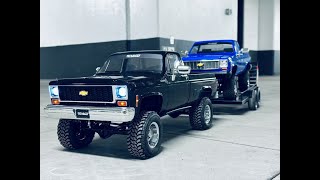 New RC4WD Chevy K10 TF2 Scottsdale In Black amp Scale Engine Bay Unboxing [upl. by Crompton]