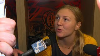 Iowa guard Sydney Affolter talks about pressure of being a 1 seed playing with Caitlin Clark [upl. by Gottfried]