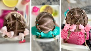 3 Cute Pigtail Hairstyles for Toddlers in 5 Minutes Personal Note in the Description [upl. by Ramburt]