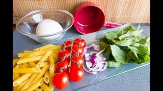 Spinach Tomato Mozzarella and Pasta Salad [upl. by Deehan914]