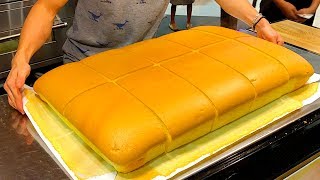 GIANT SPONGE CAKE  Original Taiwanese Sponge Cake by CASTELLA TAIWAN [upl. by Klemm919]