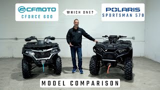 ATV Comparison  CFMoto Cforce 600 VS Polaris Sportsman 570 [upl. by Airdnat997]