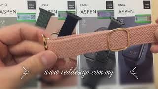 Uniq Aspen Woven Soft Breathable Comfort Strap for Apple Watch 42mm 44mm 40mm 38mm Series 3 4 5 6 SE [upl. by Cunningham]