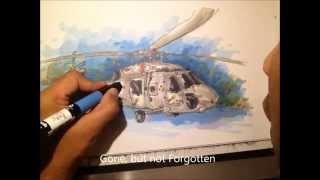 Military Series US Navy H60 Seahawk Time Lapse Drawing [upl. by Tecil]