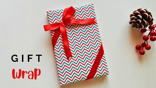 Diagonally Wrap a Ribbon around a Gift Box  Christmas Gift Wrap with Ribbon Easy giftwrap [upl. by Falk849]