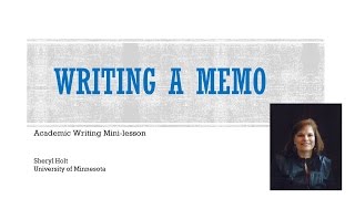 Writing a Memo [upl. by Virgie]